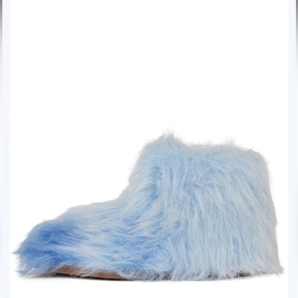 Jeffrey Campbell BlueCombo Fuzzed Faux Fur LowAnkle Boot NWOT 8 (Runs small 7.5)